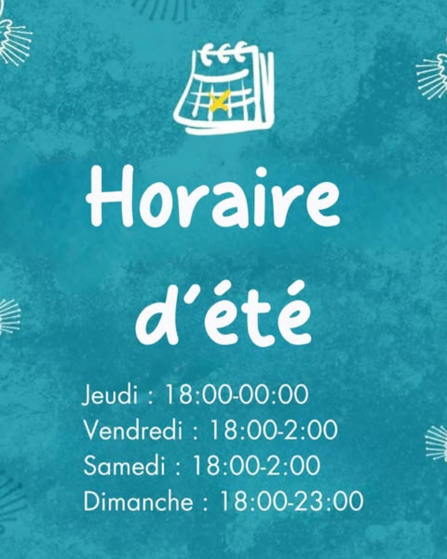 Horaires d’été ☀️ du 17 juillet au 19 août
Cette année La Nativa reste ouvert tout l’été avec des horaires aménagés ☺️
Nos évents continuent également:
- La Noche Mágica: jeudi à 18:30 (3 magiciens)
- Tournoi d’échecs: samedi 18:30 @chess___bar
- Practice French 🇫🇷 : dimanche 18:00
Bel été 😻