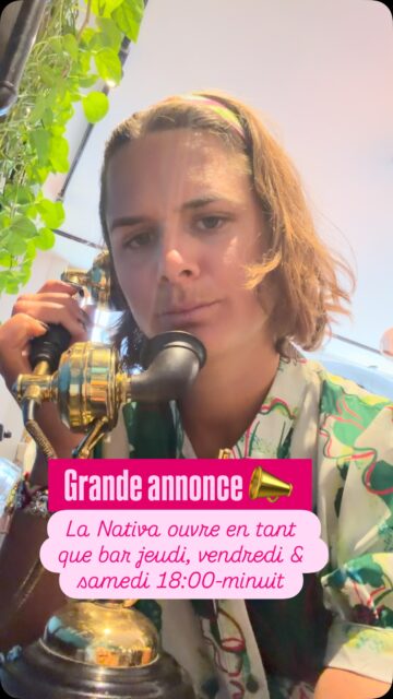À partir du 1er juin, La Nativa ouvre en tant que bar le jeudi, vendredi et samedi de 18:00 à minuit. 🌸

Venez boire un petit spritz en terrasse 🍸